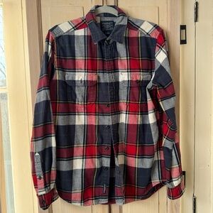 American Eagle Outfitters Red and Black Plaid Shirt